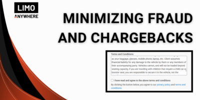 A slide titled Minimizing Fraud and Chargebacks with a screenshot from Limo Anywhere