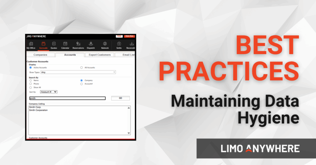 Best Practices Limo Anywhere Maintaining Data Hygiene