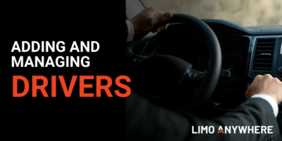 Adding and Managing Drivers with a photo of a chauffeur driving